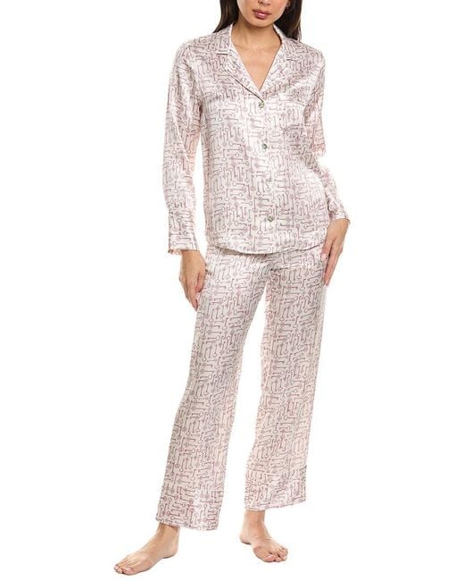 Petite Plume Red 2Pc Classic Silk Pajama Set