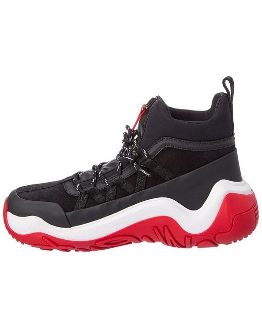 Christian Louboutin Red Anapur Leather & Rubber Sneaker for men