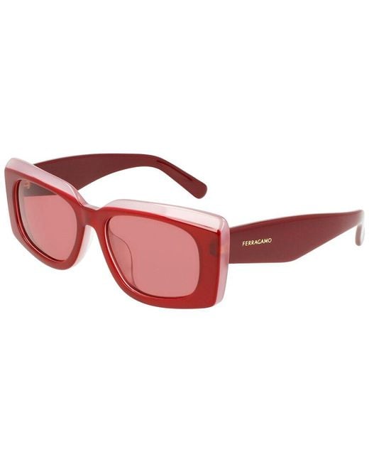 Ferragamo Red Classic Logo 56Mm Sunglasses