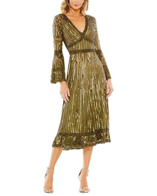 chinese dress ladies Embellished V Neck 3/4 Sleeve A Line Gown – Elegant Threads main image 1