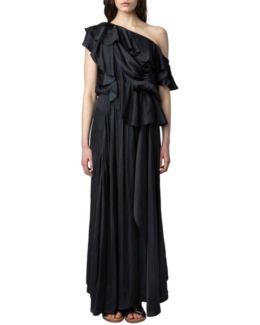Zadig & Voltaire Black Ryu Satin Silk-blend Dress