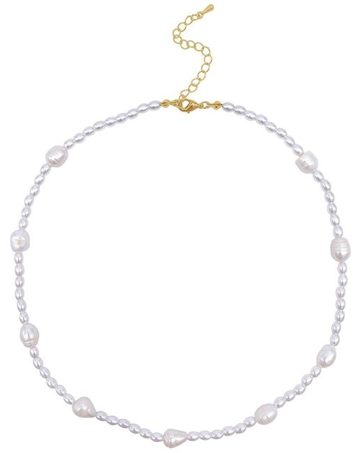 Adornia White 14k Plated 5-10mm Mm Pearl Strand Necklace