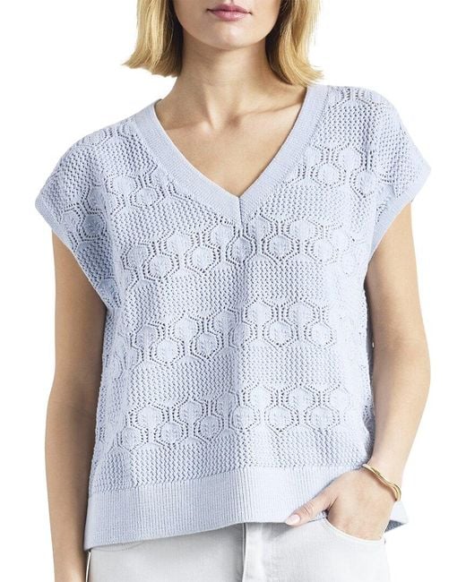 Splendid Blue Ss Crochet Sweater