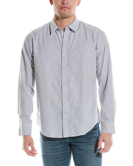 Rag & Bone Blue Fit 2 Stripe Oxford Engineered Shirt for men