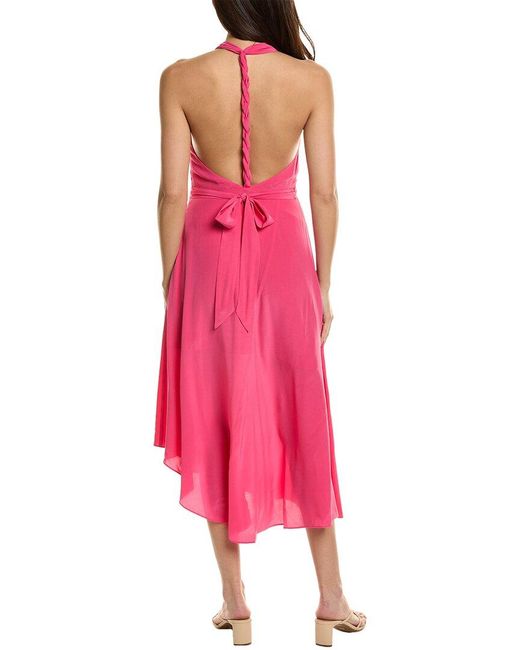 Equipment Pink Alejandra Silk Midi Dress
