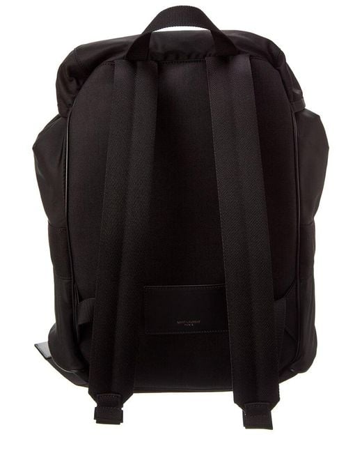 Saint Laurent Black Leather-trim Backpack for men