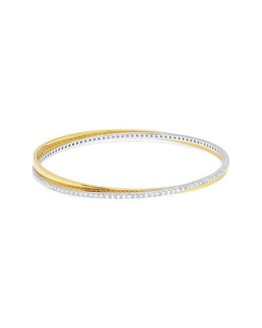 Crislu White 18k, Platinum, & Silver Cz Bracelet