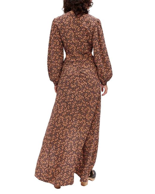 Maje Brown Silk-blend Dress