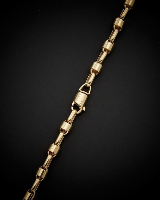 Italian Gold Black 14k Bullet Link Necklace for men