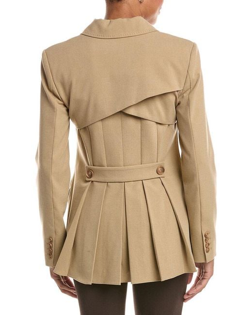 Jonathan Simkhai Natural Moren Pleated Back Blazer