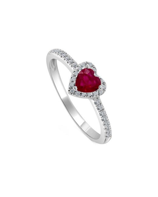 Sabrina Designs Multicolor 14k 0.57 Ct. Tw. Diamond & Ruby Heart Ring
