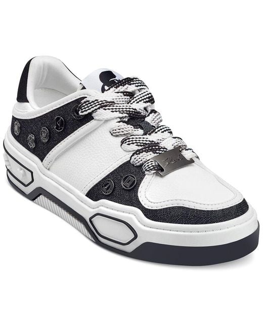 Karl Lagerfeld White Cyndra Leather Sneaker