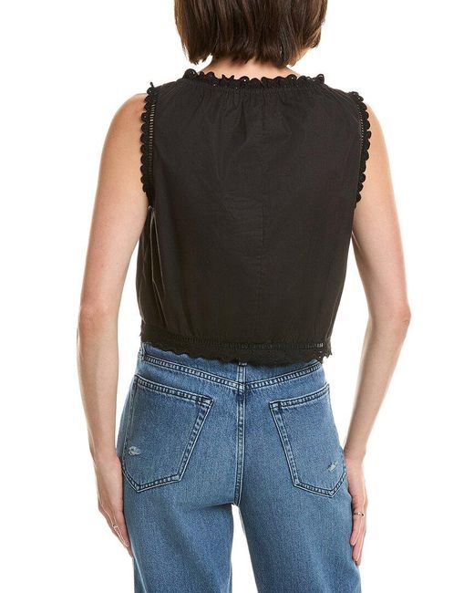 Le Jean Black Eyelet Cami