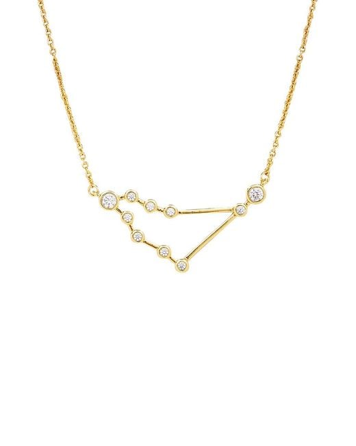 Sterling Forever Metallic When Stars Align Constellation Sign 14K Plated Cz Necklace