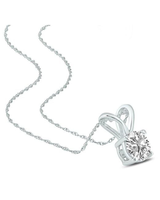 Lab Grown Diamonds White 14K 1.00 Ct. Tw. Lab Grown Diamond Necklace