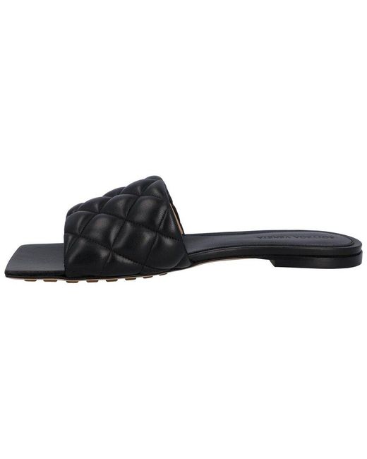 Bottega Veneta Black Lambskin Leather Padded Sandal (Authentic Pre- Loved)