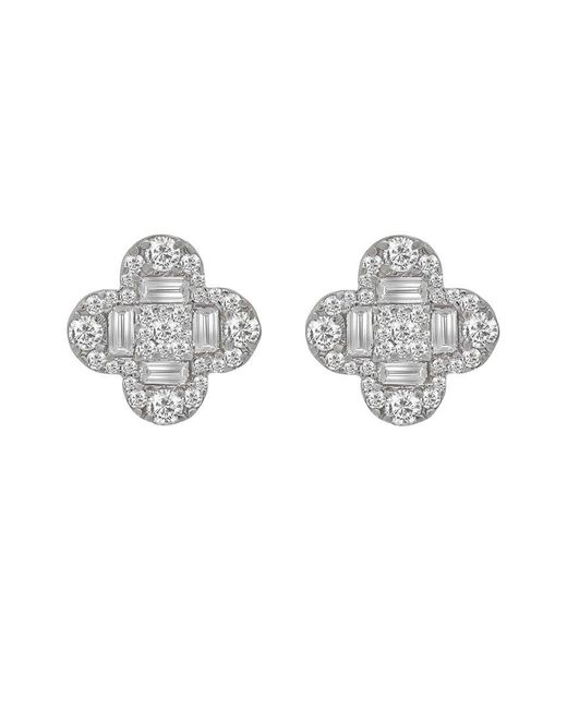 Diana M Multicolor Fine Jewelry 14k 1.30 Ct. Tw. Diamond Flower Earrings