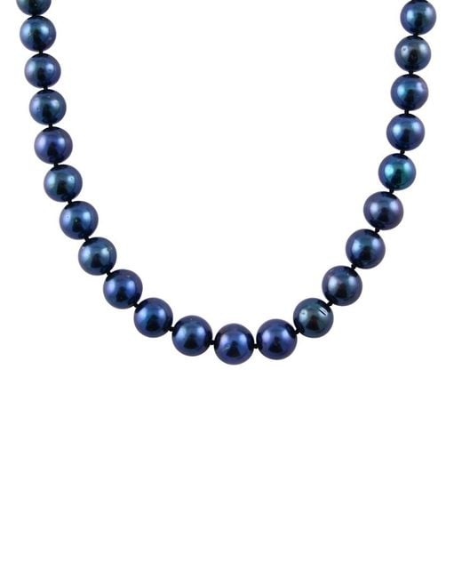 Masako Pearls Blue Splendid Pearls 14k 10-11mm Cultured Freshwater Pearl Necklace