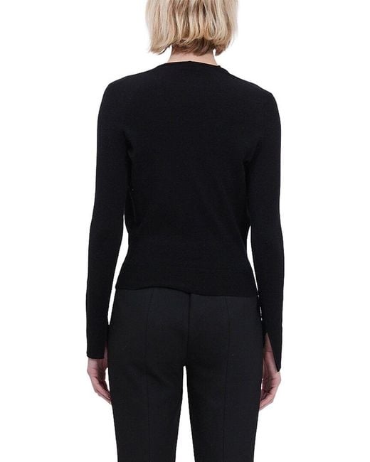 Jonathan Simkhai Black Natia Cowl Neck Wool-Blend Top