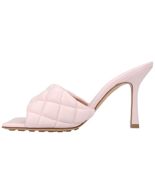 Bottega Veneta Pink Lambskin Leather Padded Mule, Never Worn (Authentic Pre-Loved)