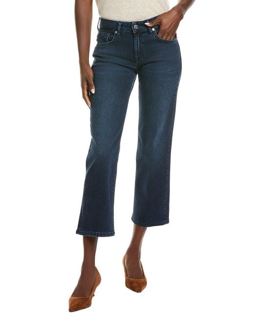 7 For All Mankind Blue Calie Straight Ankle Jean