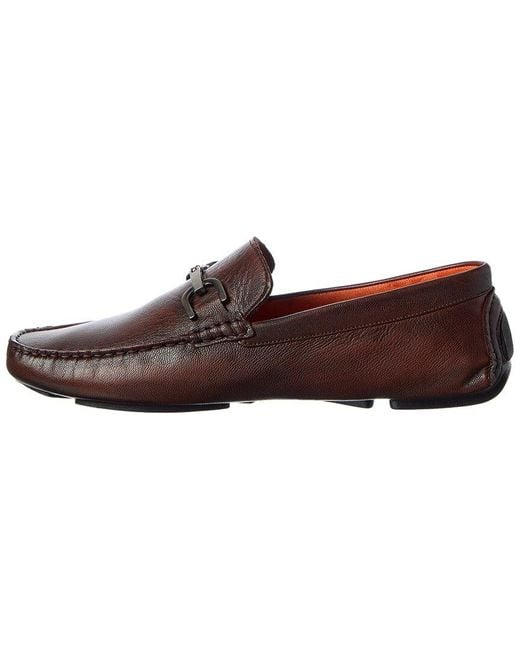Donald J Pliner Brown Victorgw Leather Driver for men