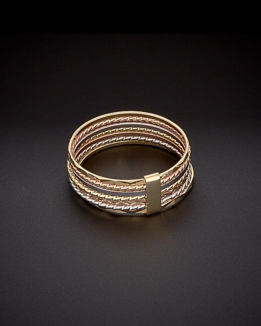 Italian Gold Black 14k Tri-tone 7-days Ring