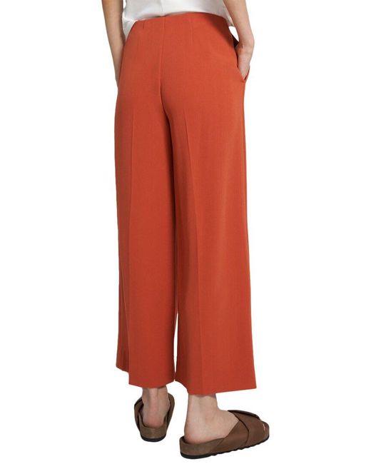 Theory Red Relaxed Wide Leg Pleated Pant