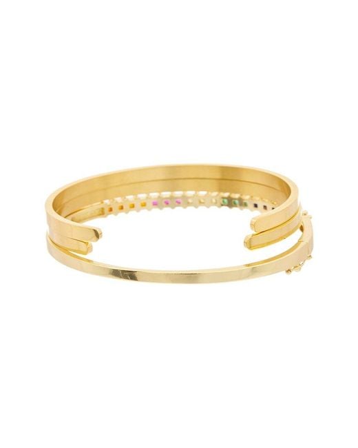 Eye Candy LA Metallic Luxe Collection 18k Plated Cz Set Of 3 Adjustable Bracelets