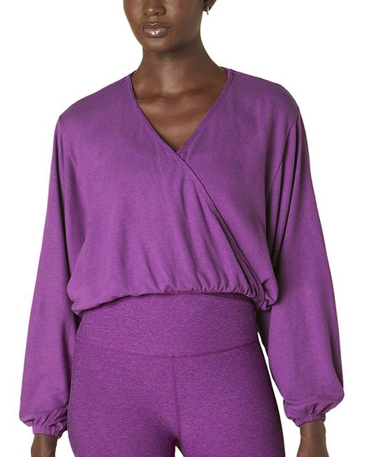 Beyond Yoga Purple Wrapped Up Pullover