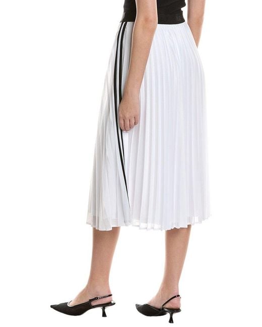 Karl Lagerfeld White Pleated Mesh Skirt