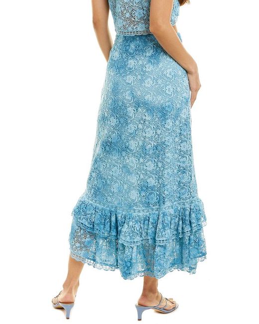 LoveShackFancy Blue Jana Skirt