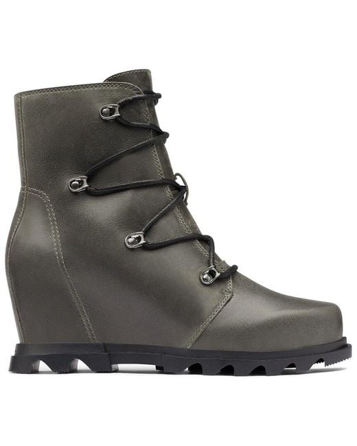 Sorel Joan Of Arcticwedge Iii Lace Leather Boot in Black Lyst