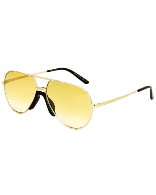 Gucci Yellow Aviator-frame Metal / Acetate Sunglasses GG0432S-003 Unisex