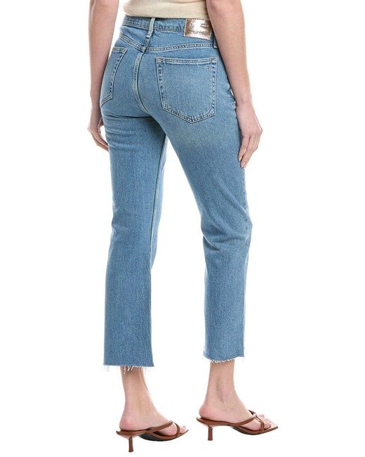 Rag & Bone Blue Epic Andi High-Rise Ankle Scout Wide-Leg Jean