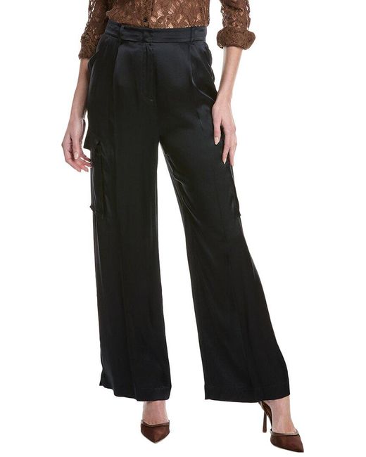 Marella Black Birillo Silk-Blend Trouser