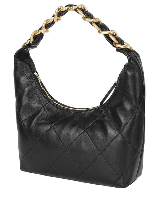 Tiffany & Fred Paris Black Soft Quilted Leather Shoulder Bag