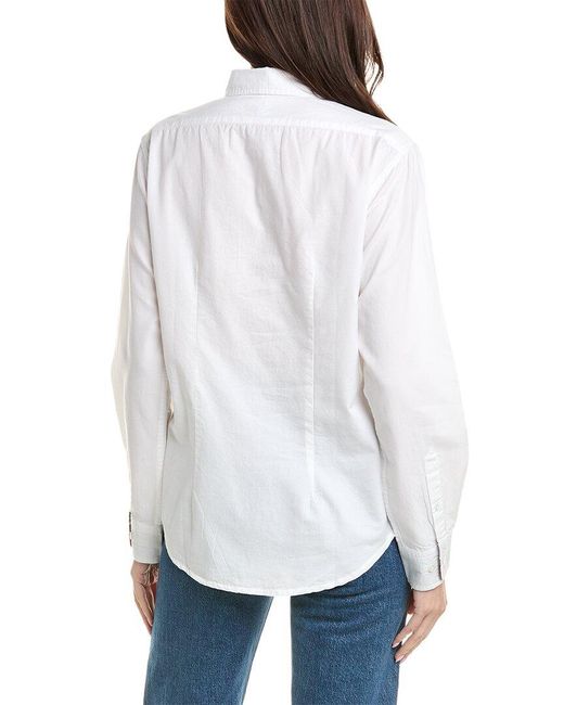 Castaway White Button Down Trim Shirt