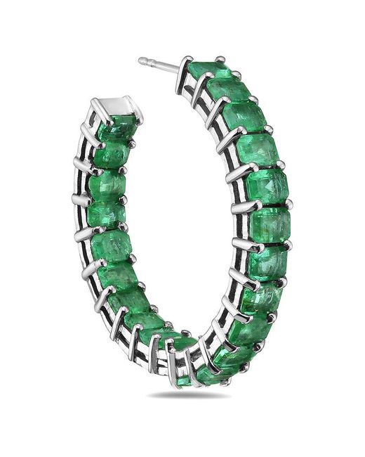 Forever Creations USA Inc. Green Forever Creations 14k 7.00 Ct. Tw. Emerald In-out Hoops