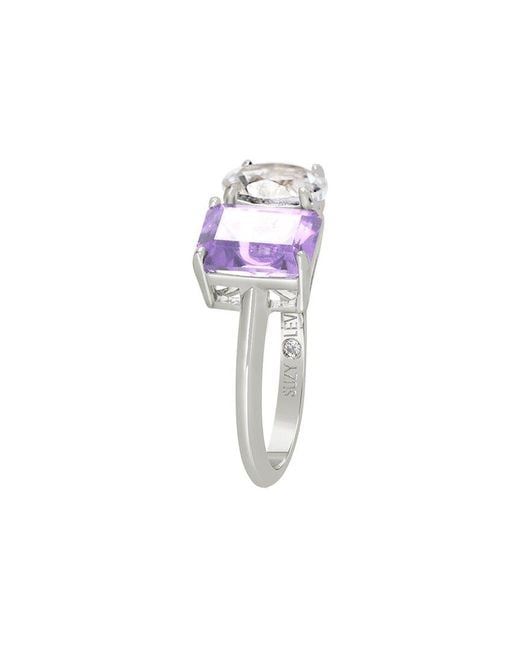 Suzy Levian Pink Silver 5.00 Ct. Tw. Gemstone Toi Et Moi Ring