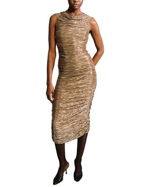 Sabina Musayev Brown Supernova Midi Dress
