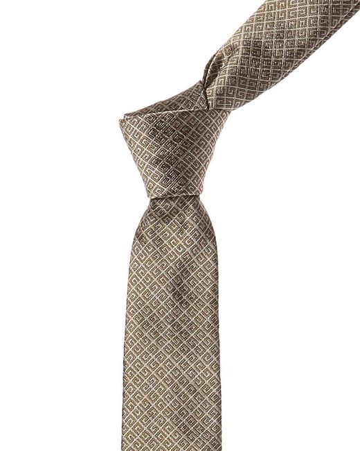 Givenchy Natural Beige All Over 4g Jacquard Silk Tie for men