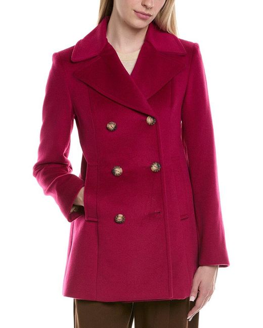Fleurette Red Wool-Blend Coat