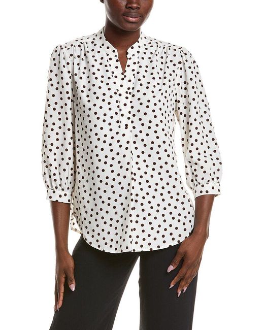Anne Klein White Printed Blouse