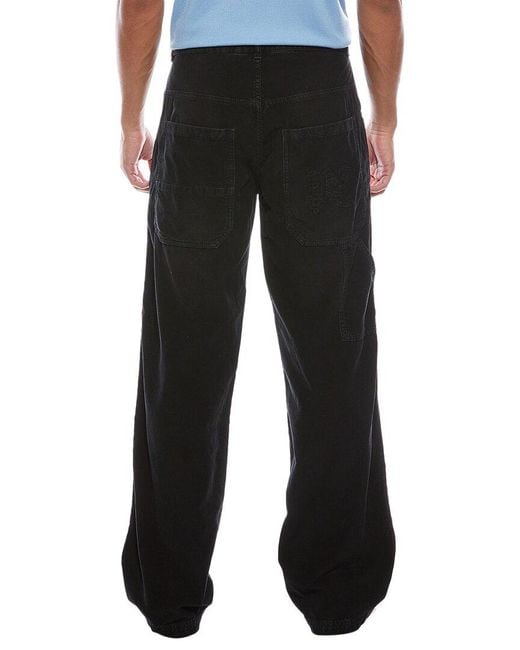 Palm Angels Black Monogram Corduroy Pant for men
