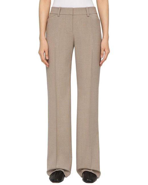Lafayette 148 New York Natural Plus Reade Mid Rise Wool-Blend Straight Leg Pant