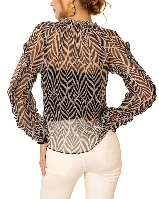 Hale Bob Black Linda Silk Top