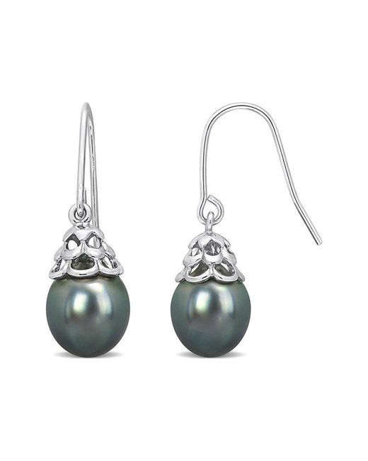 Rina Limor White Silver 8-8.5mm Pearl Earrings