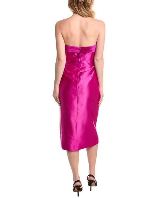 Zac Posen Pink Bow Midi Dress