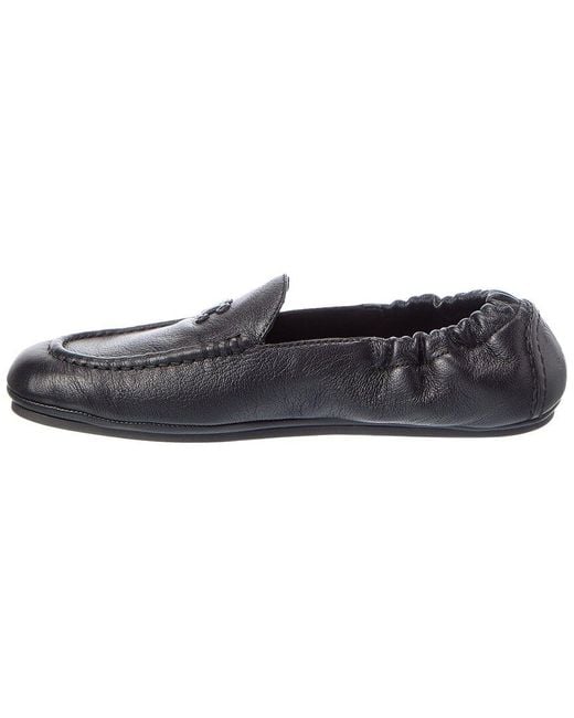 Céline Black Logo Leather Loafer